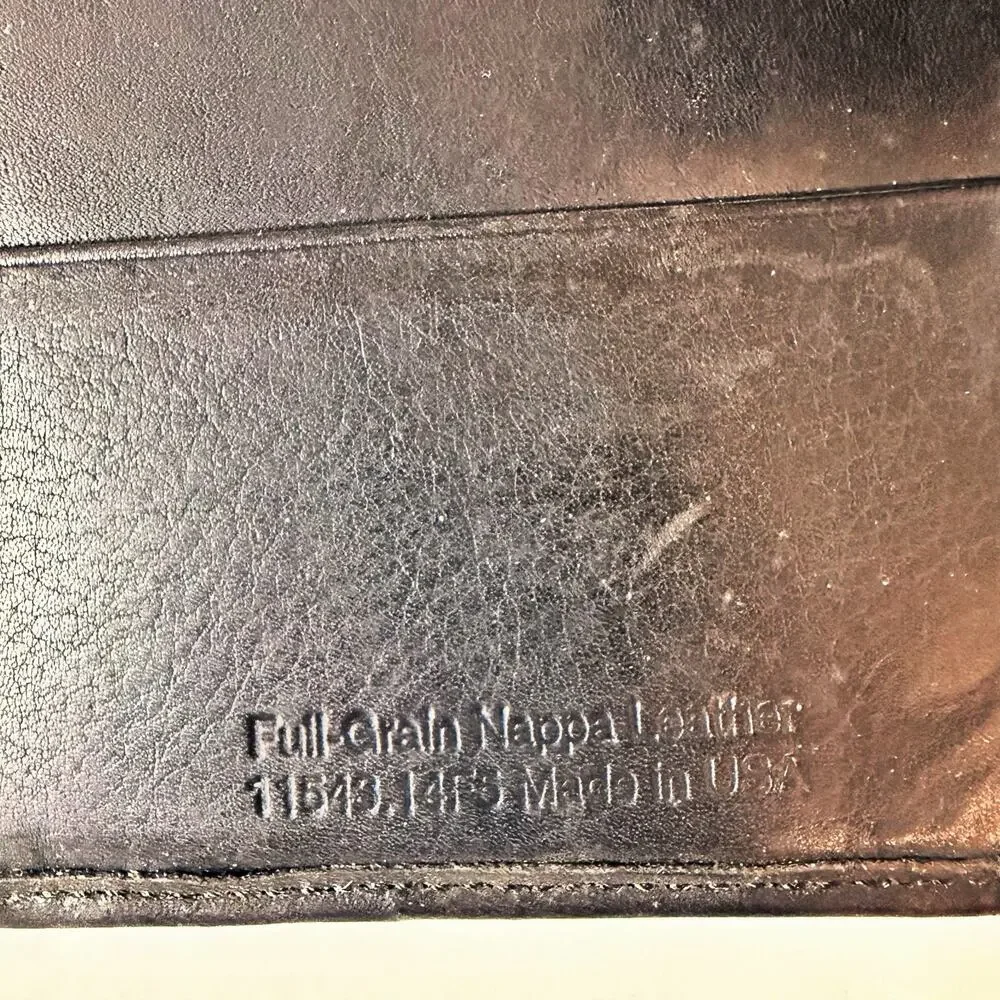 Franklin Quest Full Grain Nappa Leather Day Planner Black 6 Ring 6